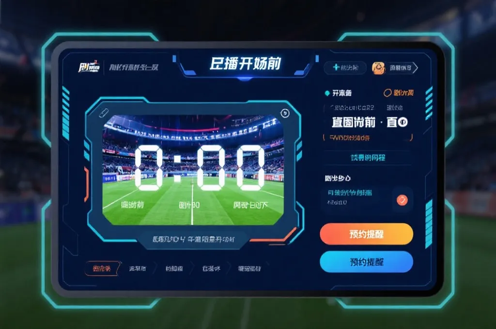世界杯比赛开始前的直播间倒计时与开场预热画面